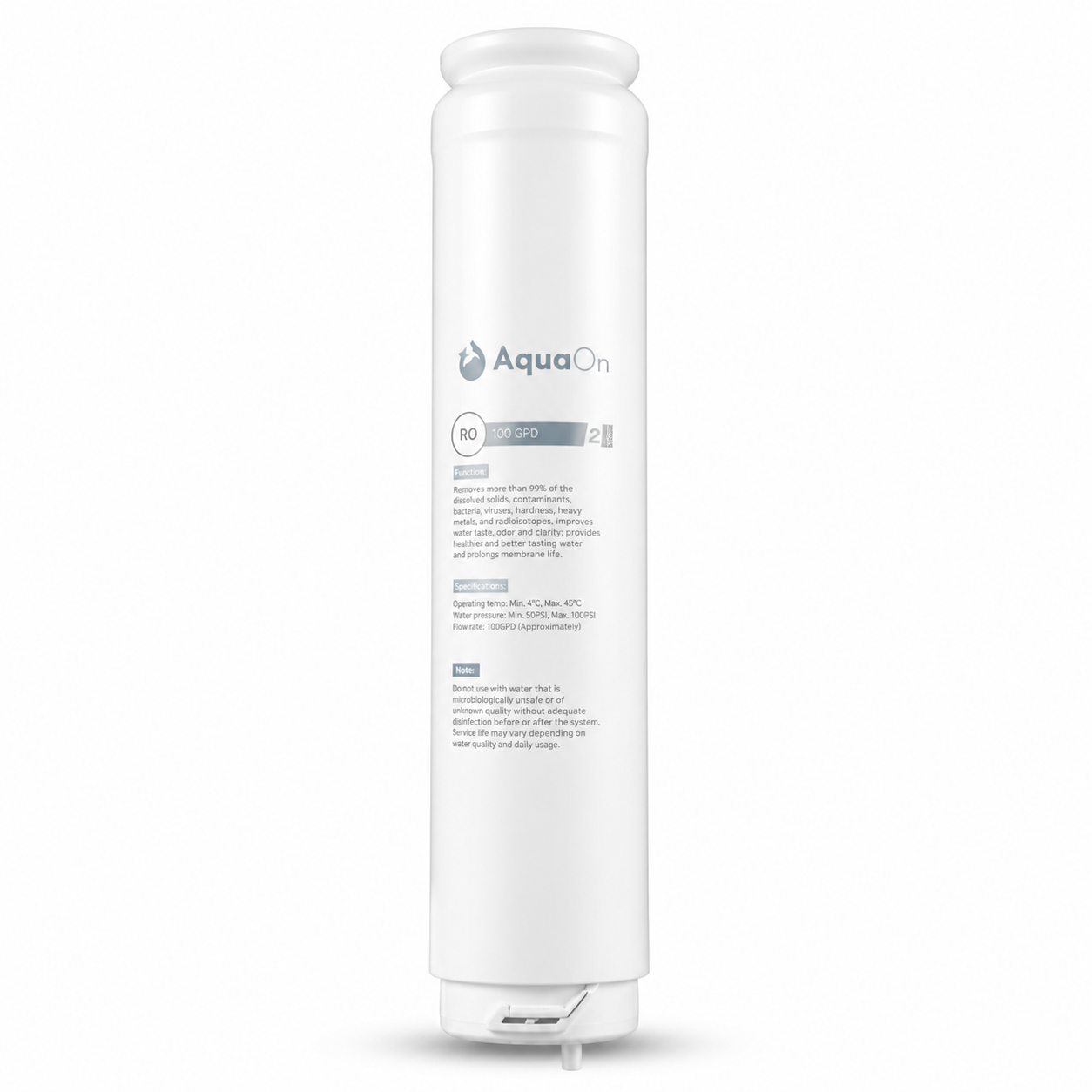 Aquaon water filter cartridge on a white background