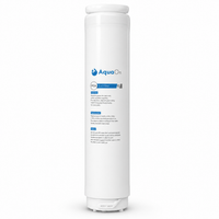 White aquaon aq100 water filter cartridge with AquaOn branding on a white background